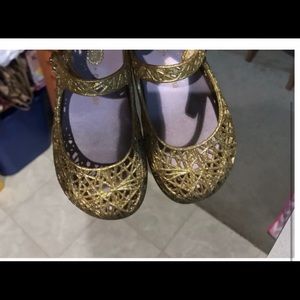 Mini Melissa toddler gold flats